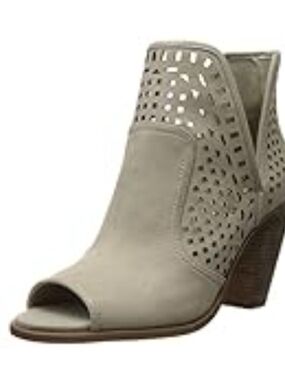 Jessica Simpson Womens Taupe Peep-Toe Cutout Ankle Booties
